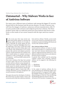 Why Malware Works in Face of Antivirus Software