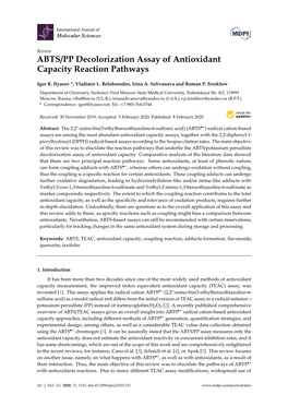 ABTS/PP Decolorization Assay of Antioxidant Capacity Reaction Pathways