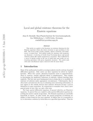 Local and Global Existence Theorems for the Einstein Equations