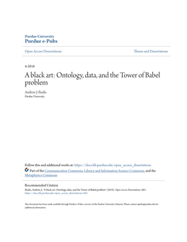 Ontology, Data, and the Tower of Babel Problem Andrew J