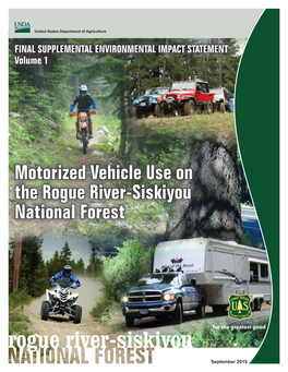 Motor Vehicle Use on the Rogue River-Siskiyou National Forest FSEIS