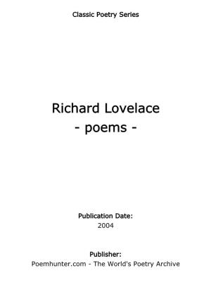 Richard Lovelace - Poems