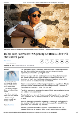 Dubai Jazz Festival 2017: Opening Act Raul Midon Will Stir Festivalgoers