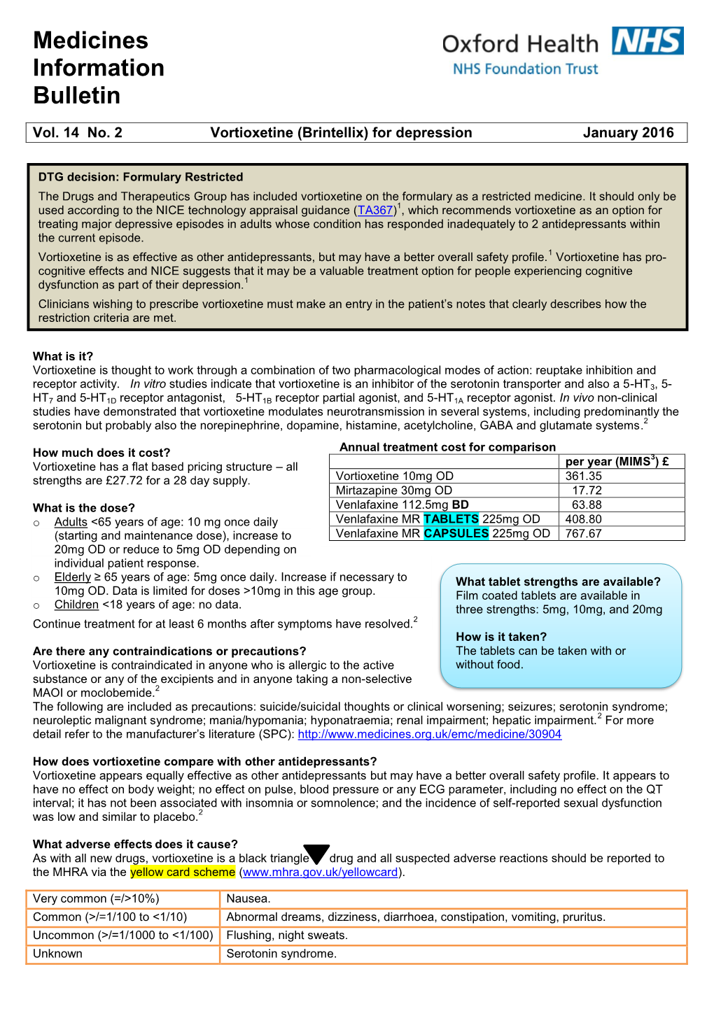 Medicines Information Bulletin