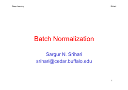 Batch Normalization