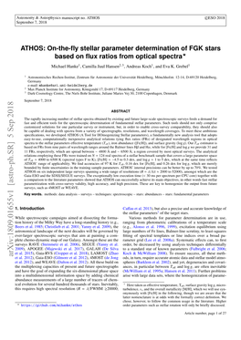 ATHOS: On-The-Fly Stellar Parameter Determination of FGK Stars Based