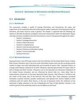 Chapter 2: Assessment of Waterbodies and Watershed Resources