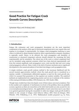 Good Practice for Fatigue Crack Growth Curves Description