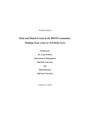 Slosh and Munch Events in the BDSM Community: Findings from a Survey of Fetlife Users