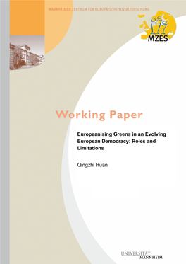 Europeanising Greens in an Evolving European Democracy: Roles and Limitations