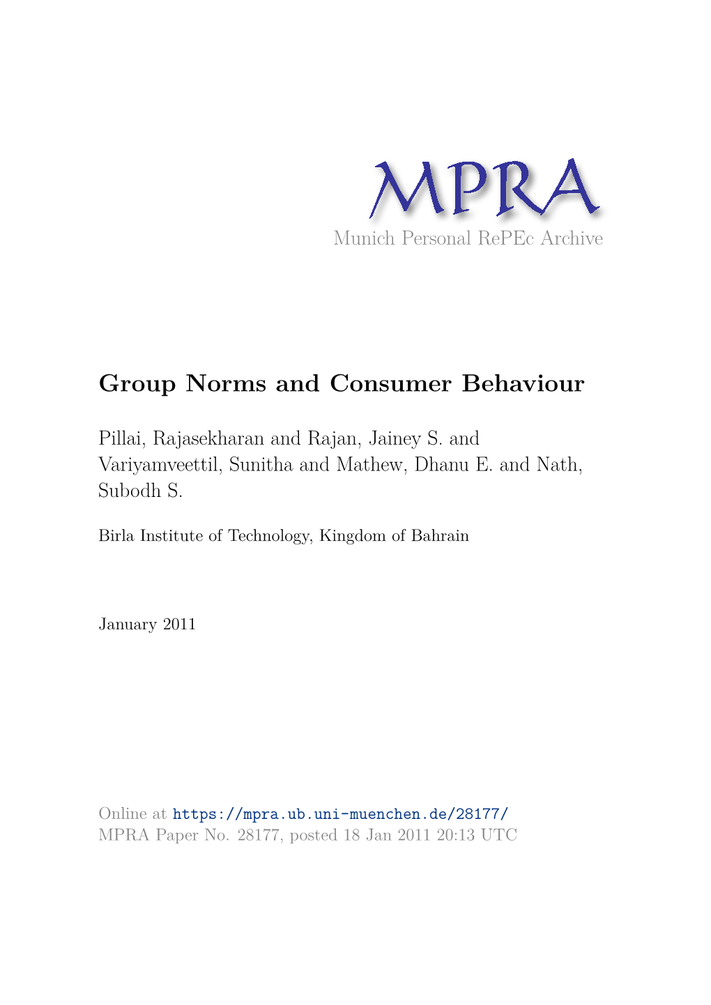 Group Norms and Consumer Behaviour