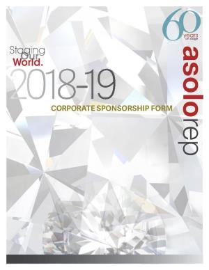 Corporate Sponsorship Form 2018-19 Corporate Sponsorship Form