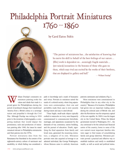 Philadelphia Portrait Miniatures 1760 - 1860