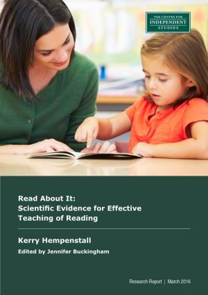 Scientific Evidence for Effective Teaching of Reading