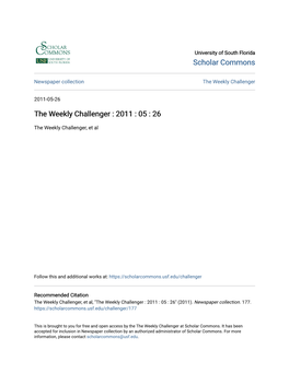 The Weekly Challenger : 2011 : 05 : 26