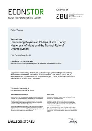 Recovering Keynesian Phillips Curve Theory: Hysteresis of Ideas and the Natural Rate of Unemployment