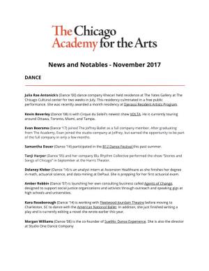 News and Notables - November 2017