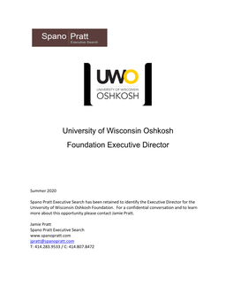 University of Wisconsin Oshkosh Foundation Executive Director