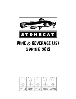 Wine List Spring 2019