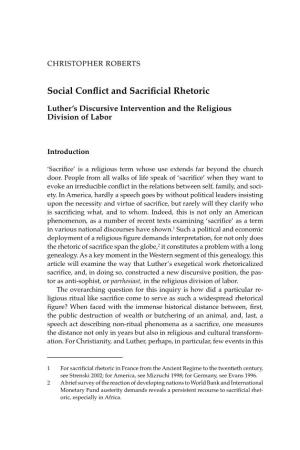 Social Conflict and Sacrificial Rhetoric