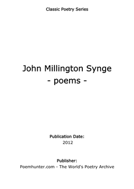 John Millington Synge - Poems