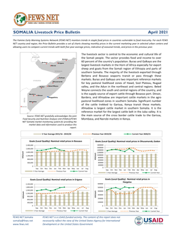 SOMALIA Livestock Price Bulletin April 2021