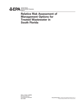 U.S. Environmental Protection Agency Relative Risk Assessment Of
