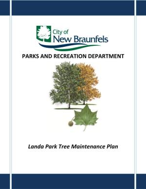Landa Park Tree Management Plan