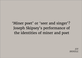 'Miner Poet' Or