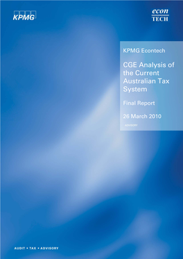 CGE Analysis of the Current Australian Tax System