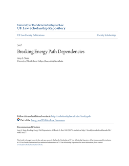 Breaking Energy Path Dependencies Amy L