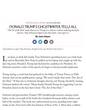 Donald Trump's Ghostwriter Tells