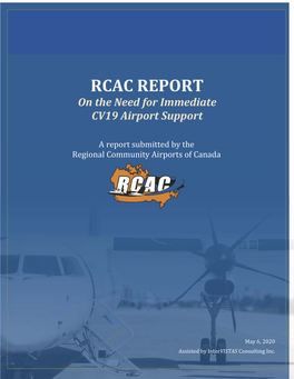 RCAC REPORT on the Need for Immediate CV19 Airport Support