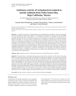 Antitumor Activity of Actinobacteria Isolated in Marine Sediment from Todos Santos Bay, Baja California, Mexico