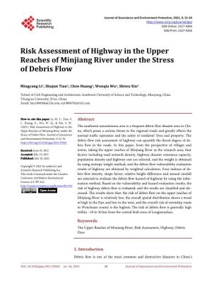 Risk Assessment of Highway in the Upper Reaches of Minjiang River Under the Stress of Debris Flow