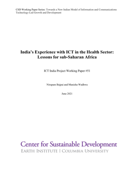 India's Experience with ICT in the Health Sector: Lessons for Sub