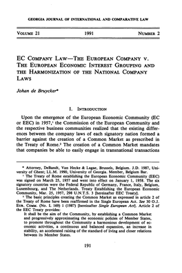 EC COMPANY Law-THE EUROPEAN COMPANY V