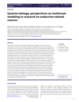 Systems Biology REVIEW Systems Biology: Perspectives on Multiscale Modeling in Research on Endocrine-Related Cancers