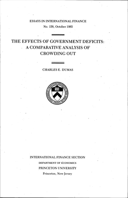 The Effects of Government Deficits: a Comparative Analysis of Crowding Out