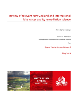 Review of Relevant New Zealand and International Lake Water Quality Remediation Science