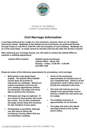 Civil Marriage Information