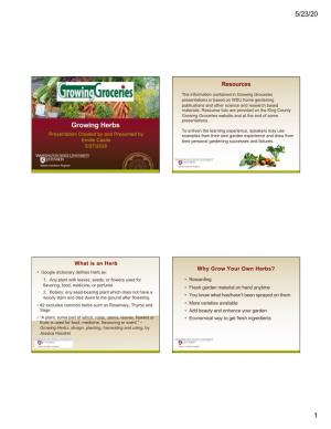Grow Groceries Herbs 5-23-20, LS