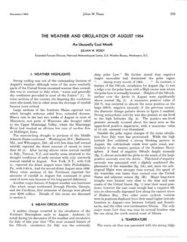 The Weather and Circulation of August 1964