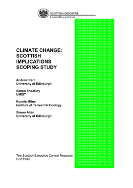 Climate Change: Scottish Implications Scoping