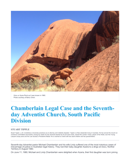 Chamberlain Legal Case and the Seventh- Day Adventist Church, South Pacific Division