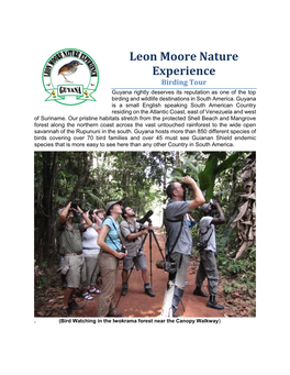 Leon Moore Nature Experience Birding Tour