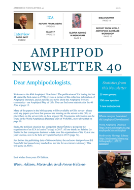 Amphipod Newsletter 40 2016