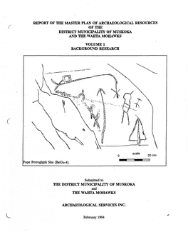 REPORT of the MASTER PLAN of ARCHAEOLOGICAL RESOURCES ( of the Districf MUNICIPALITY of MUSKOKA and the WAHTA MOHAWKS