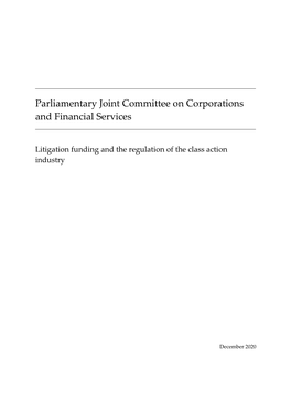 Litigation Funding and the Regulation of the Class Action Industry Report