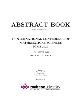 International Conference of Mathematical Sciences Icms 2020